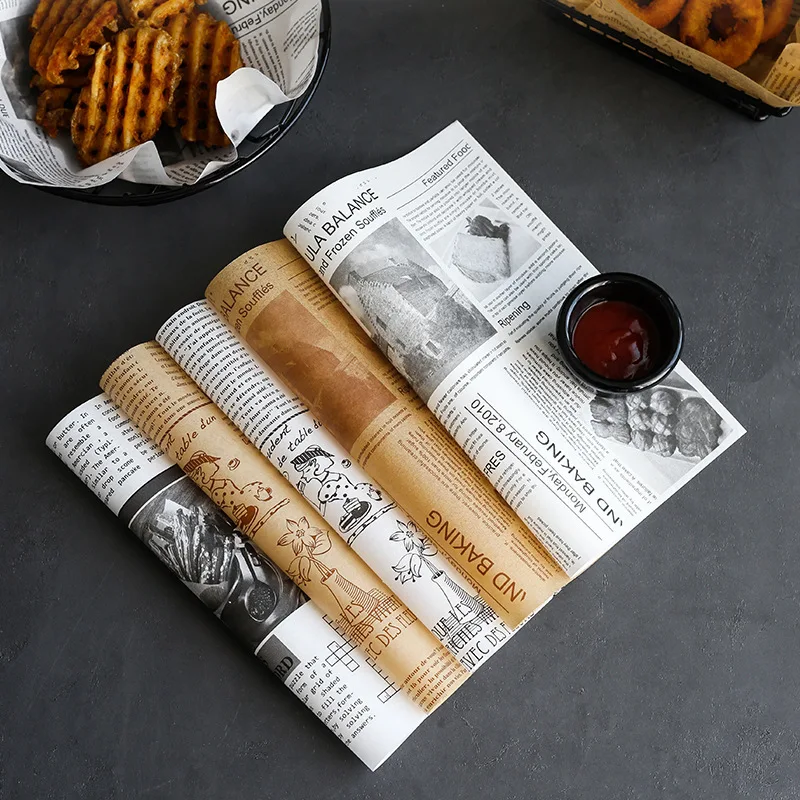 20PCS Oil-Proof Baking Paper Non Stick Food Wrapper Paper Bread Burger Fries Basket Pizza Baking Sandwiches Oil parchment baking paper