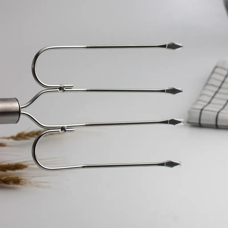 1pc Stainless Steel Fork Barbecue Fork Barbecue Skewer Chicken Wing Fork Barbecue Fork BBQ Outdoor Camping Barbecue Tool_voghion.com