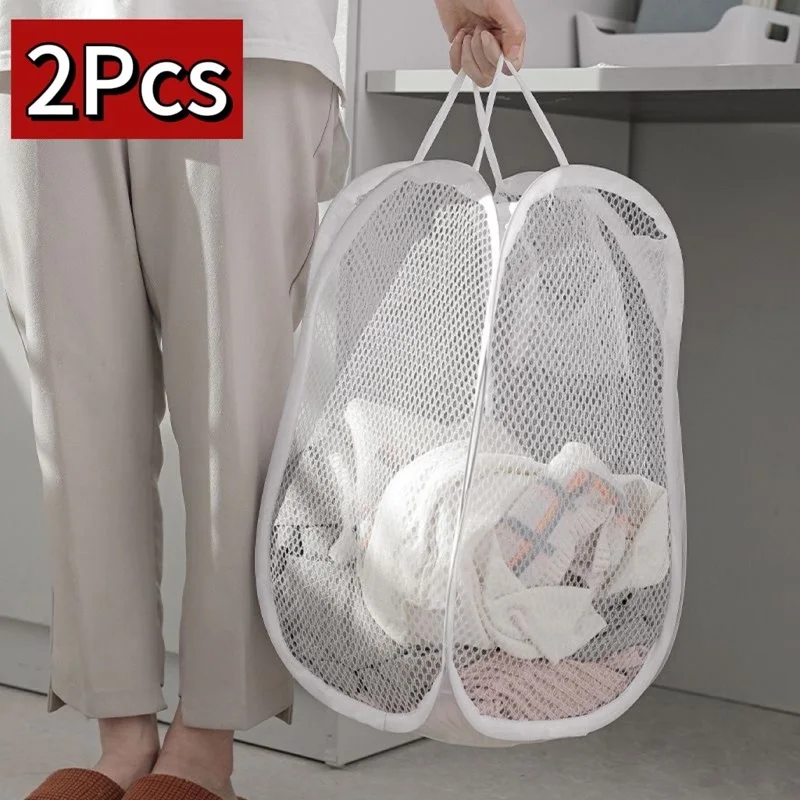 1/2pcs Folding Dirty Laundry Basket Portable Clothes Basket Bathroom ...