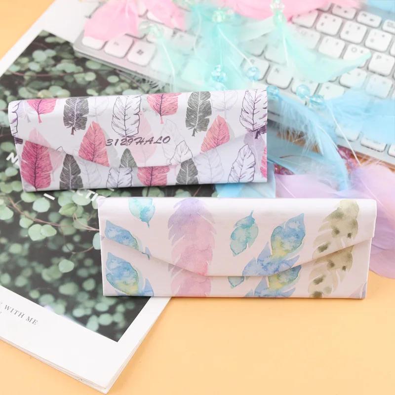 Glasses Case PU Spectacle Fashion Folding Sunglasses Box Bag Portable Triangle Eyewear Protector