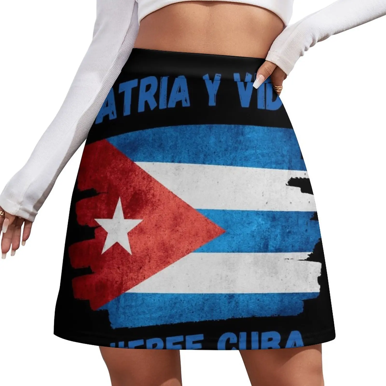 

PATRIA Y VIDA, VIVA CUBA LIBRE Mini Skirt chic and elegant woman skirt Women's summer skirt shorts