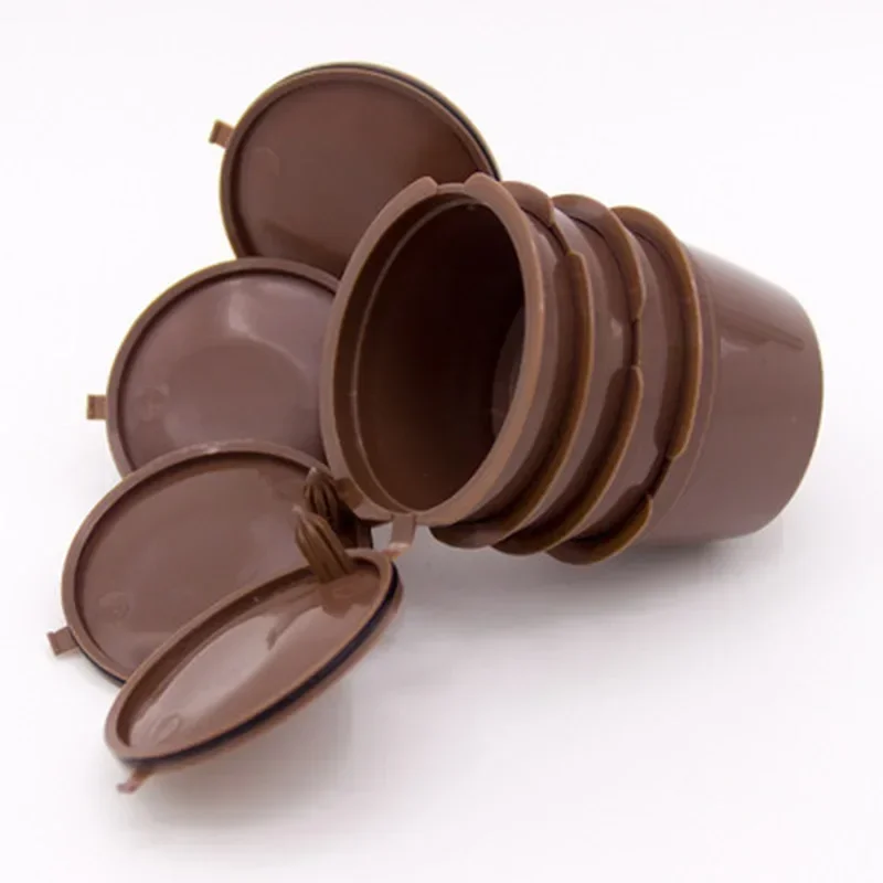 4Pcs Reusable Coffee Capsule Filter Cup Coffee Capsule Filters For Nespresso Dolce Gusto With Spoon Brush Kitchen Tools