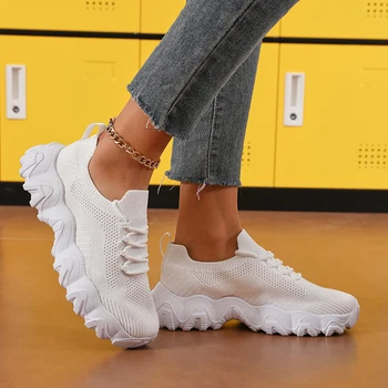 أحذية نسائية جديدة قابلة للتنفس نعل ناعم مضاد للانزلاق مقاوم للاهتراء أحذية منصة ترفيهية عصرية أحذية رياضية صيفية مريحة للنساء 6