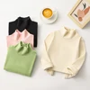 Eco Friendly Material Kids Long Sleeve T-Shirt with Half High Collar Unisex Solid Color Comfortable Wear Suitable Autumn Winter 1