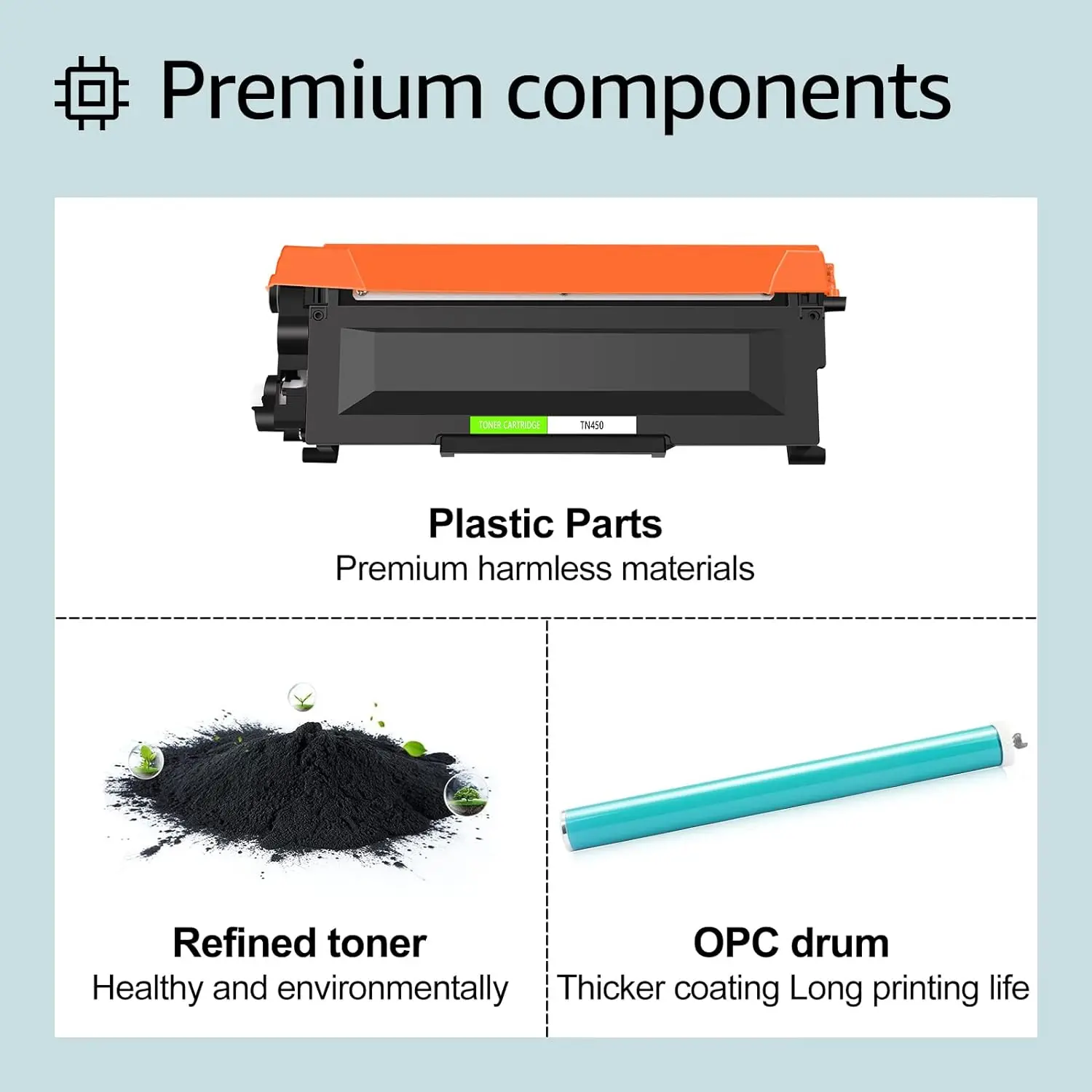 1 Pack TN450 Black Toner Cartridge Compatible for Brother TN-450 use with HL-2270DW HL-2280DW HL-2230 HL-2240 Laser Printer