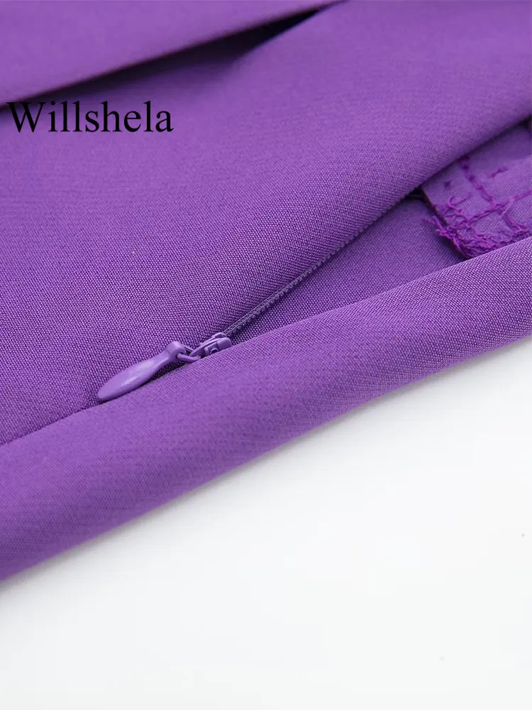 Willshela-pantalones cortos de cintura alta para mujer, faldas asimétricas con cremallera lateral, Estilo Vintage, a la moda