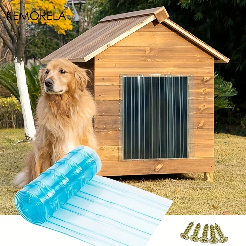 KEMORELA Pet House Door Curtain Dog Door Replacement Strips Plastic Vinyl Strips For Diy Doggie Or Cat Clear Pvc Flap