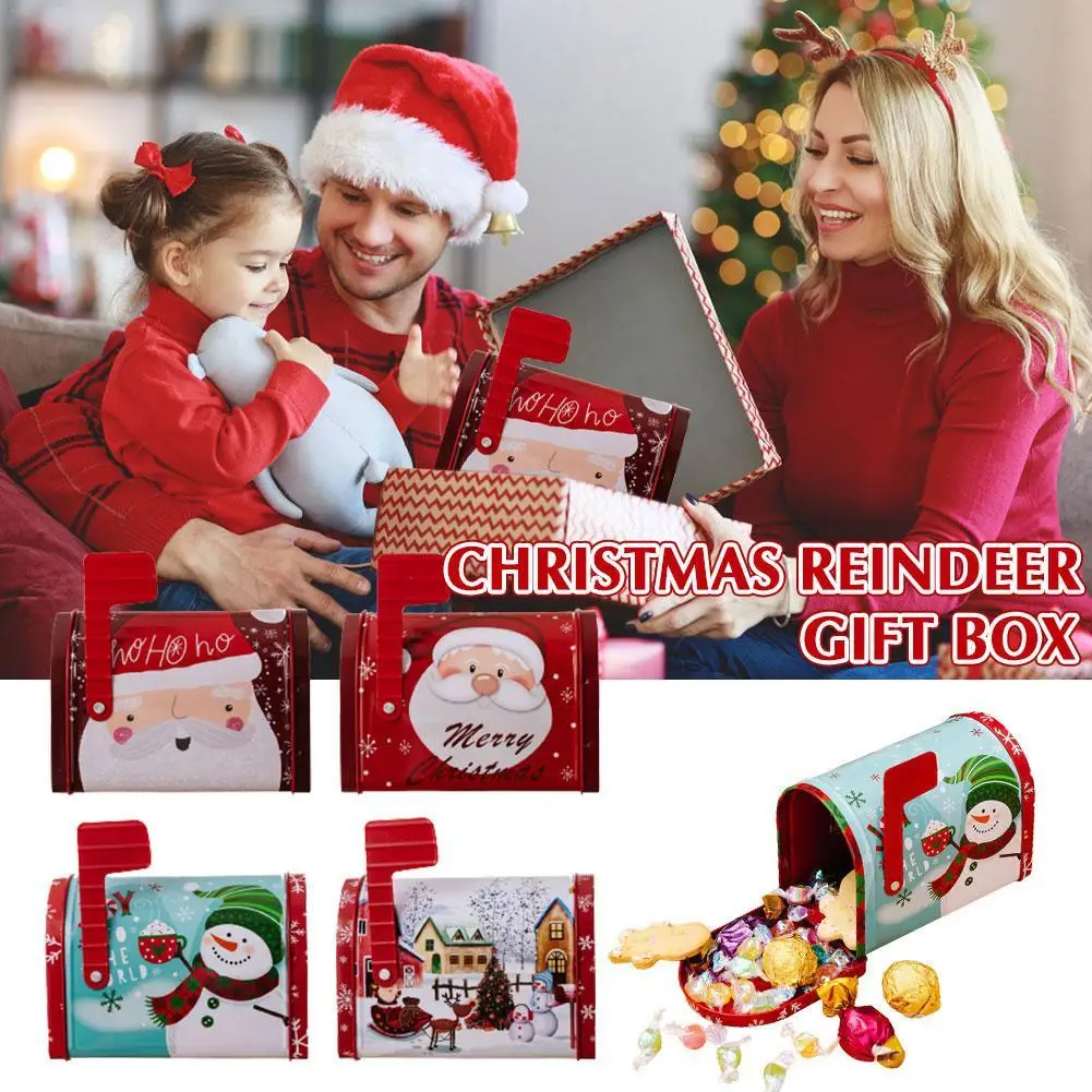 

Christmas Mailbox Tin Box Candy Box Gift Box Decorations High-quality And Durable Holiday Atmosphere Supplies 1PCS