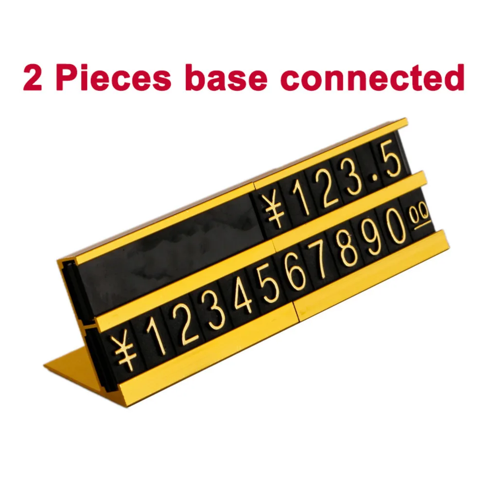 L Design Aluminium Frame Adjustable Sale Price Tag Two Lines Appliances Furnitures Numberal Cube Sign Desk Display Counter Stand