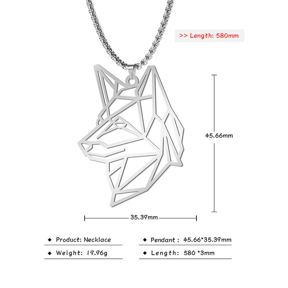 Punk Garnelen Löwe Wolf Anhänger Halskette Edelstahl Tier Halskette trend ige weibliche Geburtstags feier Geschenk Designer Schmuck – Detail 40