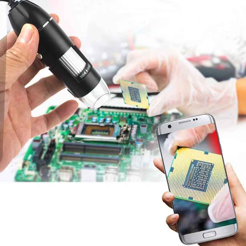 1600X 2MP USB Digital Microscope 8 LED Adjustable Handheld Portable Digital Magnifier Electronic HD Magnification Endoscope 2