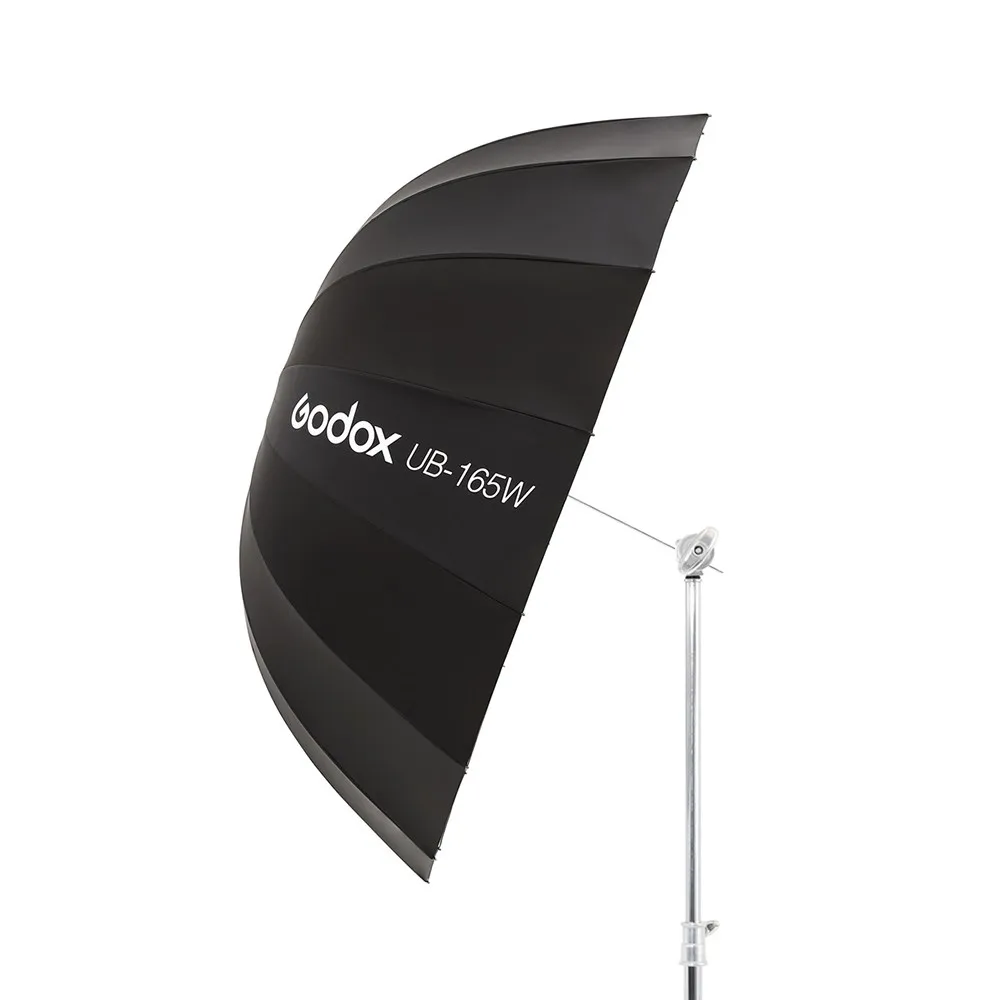 고독스 UB-165W 65인치(165cm) 파라볼릭 블랙 화이트 반사 우산 스튜디오 조명 우산 (블랙 실버 디퓨저 커버 천 포함)