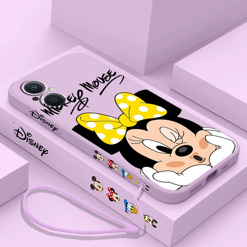 thumbnail image 1 of Disney-funda de Mickey Mouse para OPPO Find X5 X3 X2 Lite Pro Neo A5 A53 A94 4G 5G Liquid Left Rope Soft Cover, 1 of 5
