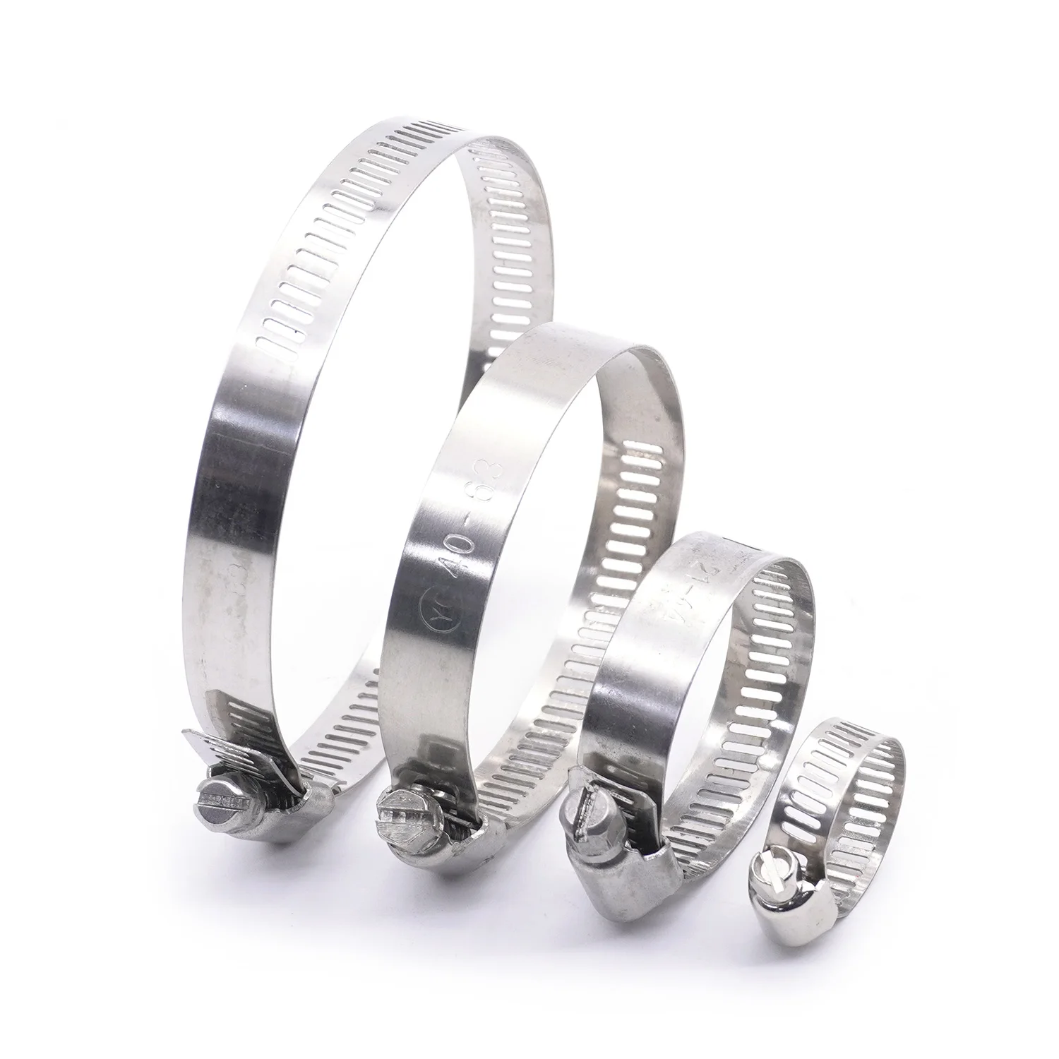 Hose Clamps 1PCS 201 Stainless Steel Clamp Screw Worm Drive for Hose 6mm 12mm 22mm 57mm 63mm 76mm 89mm 101mm 2.5inch Pipes Clip