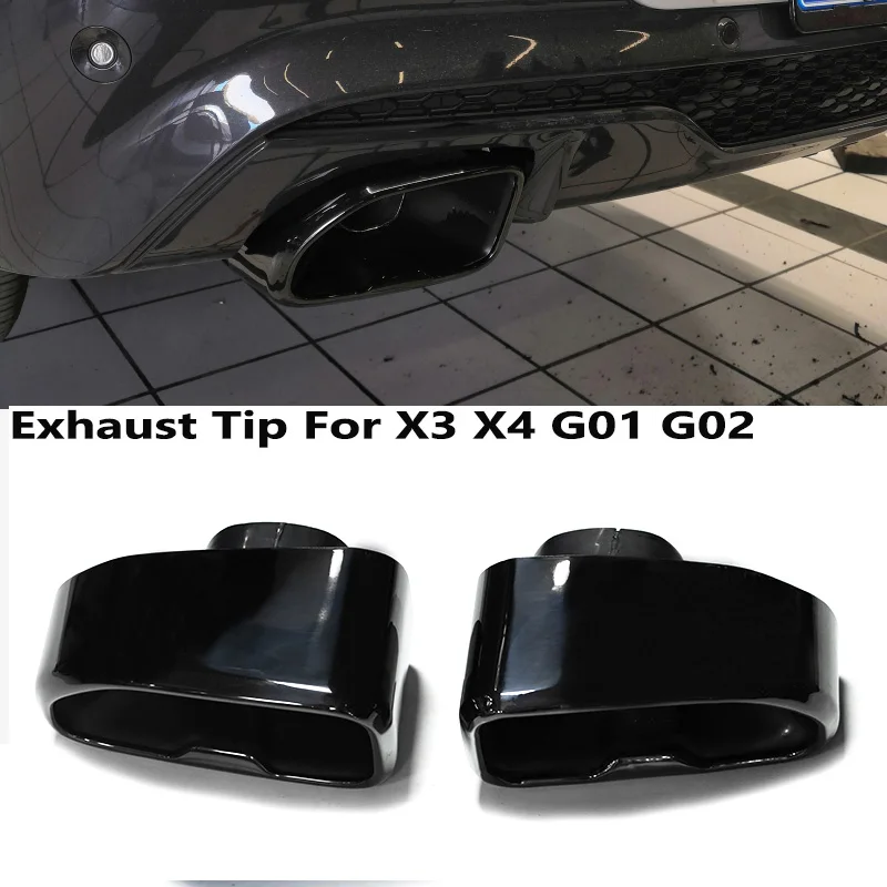 1PairCarExhaustTipForBMWG01X3G02X420192020StainlessSteel