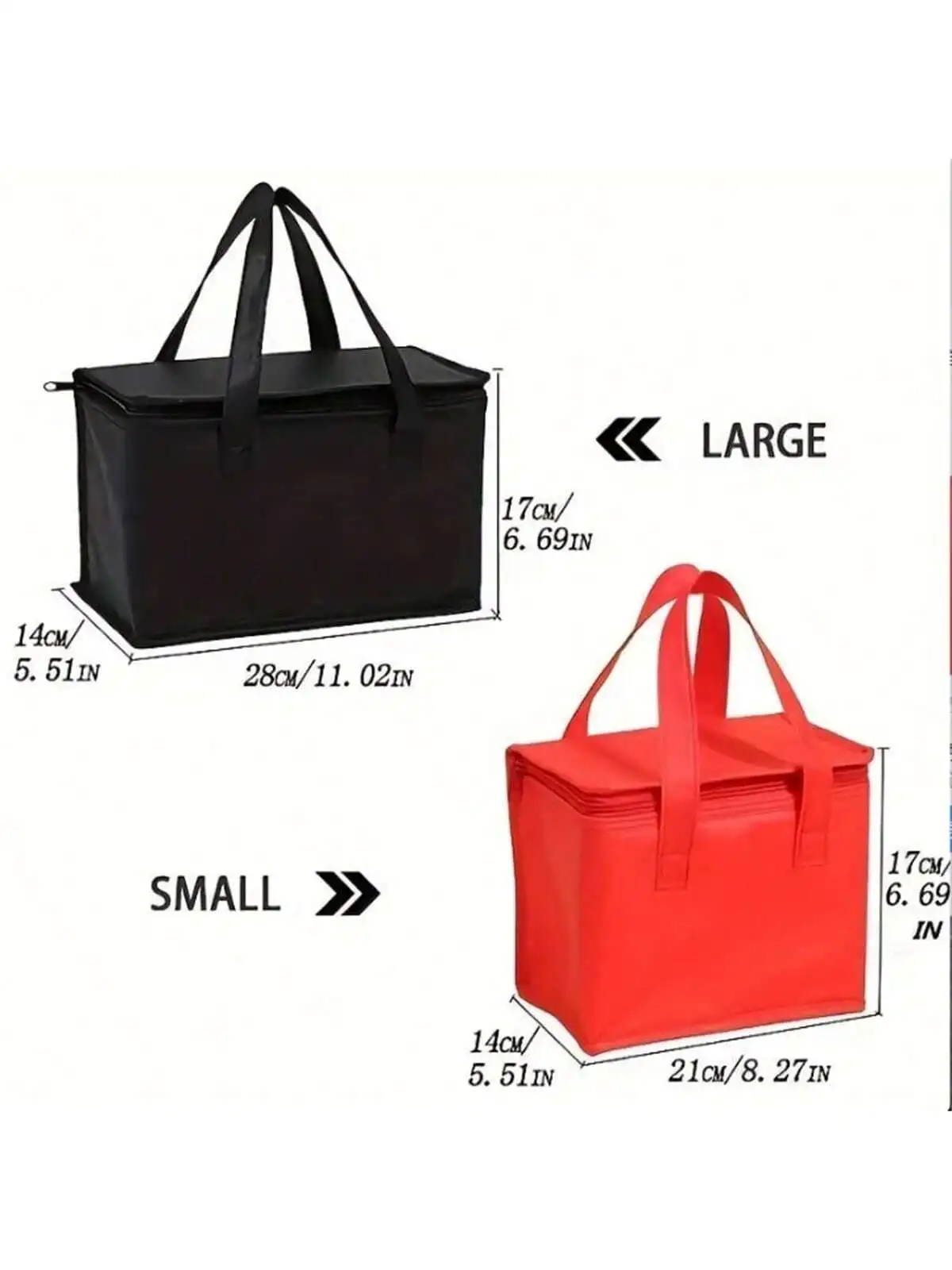 1pc non-woven aluminum foil insulation bag reusable shopping bag for shopping trip picnic Doordash food cooler hot delivery insulation shopping bag