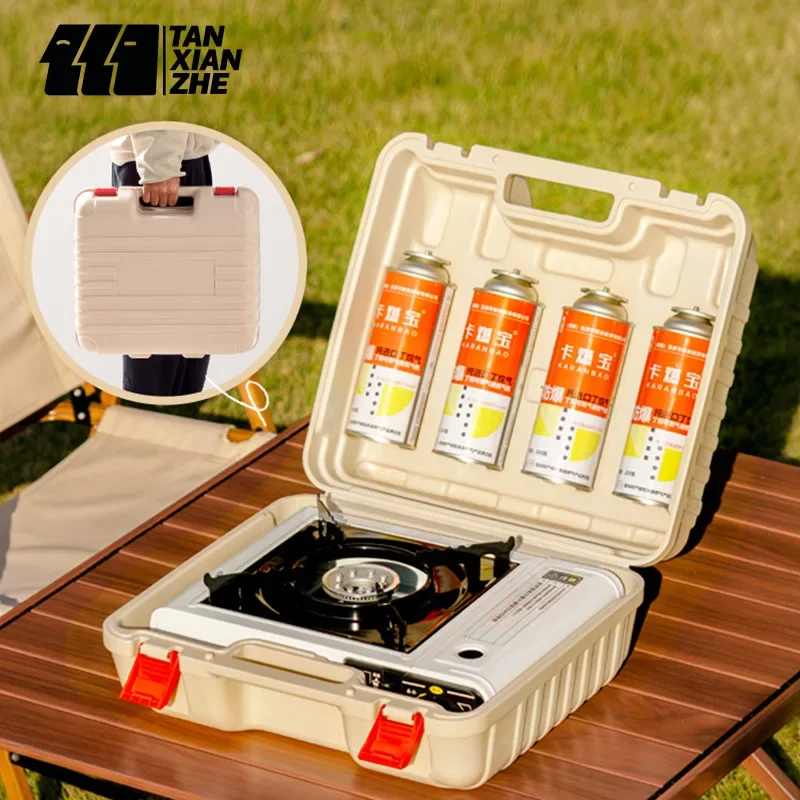 

Cassette Stove Storage Box Outdoor Portable Field Stove Cookware Casca Magnetic Gas Gas Stove Gas Tank