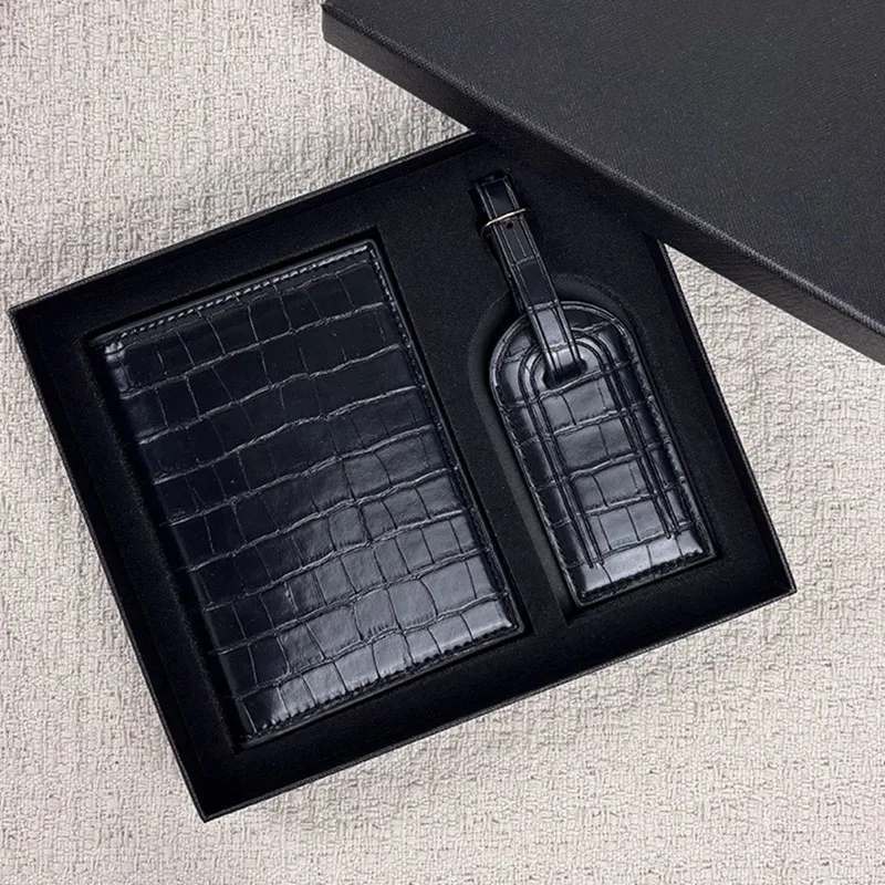 Personalized Passport Cover & Luggage Tag Set - Elegant Travel Accessories