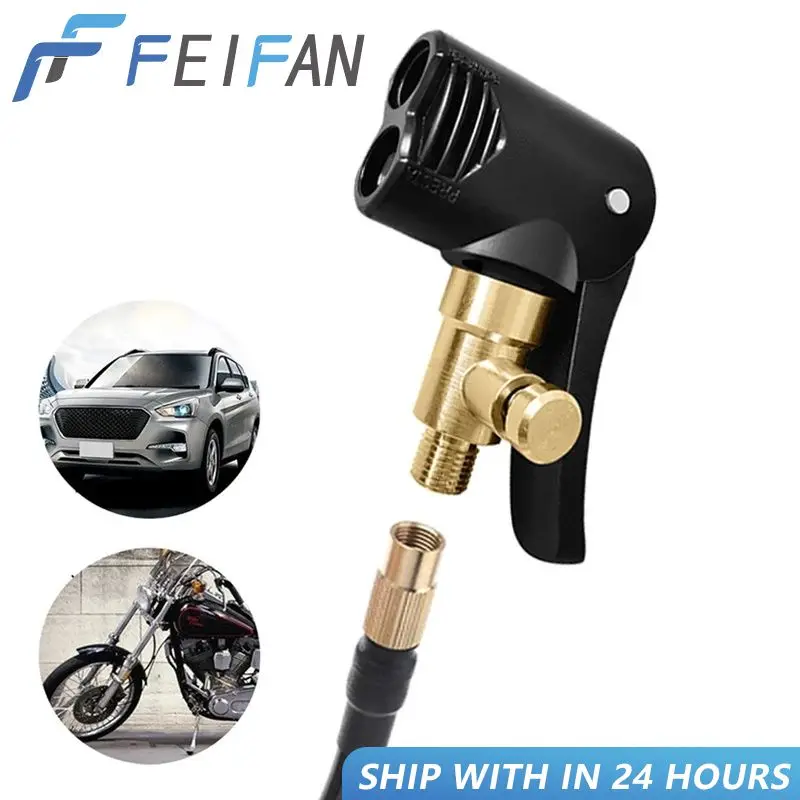 Bicycle Air Nozzle Brass Portable Inflatable Pump Bike Tire Air Chuck Pump Valve Connector Adapter Bicycle Tyre Wheel Valve Part high quality aluminum alloy bike pump mini bike floor pump foot activated bicycle air pump valve mtb mountain bike pump tire