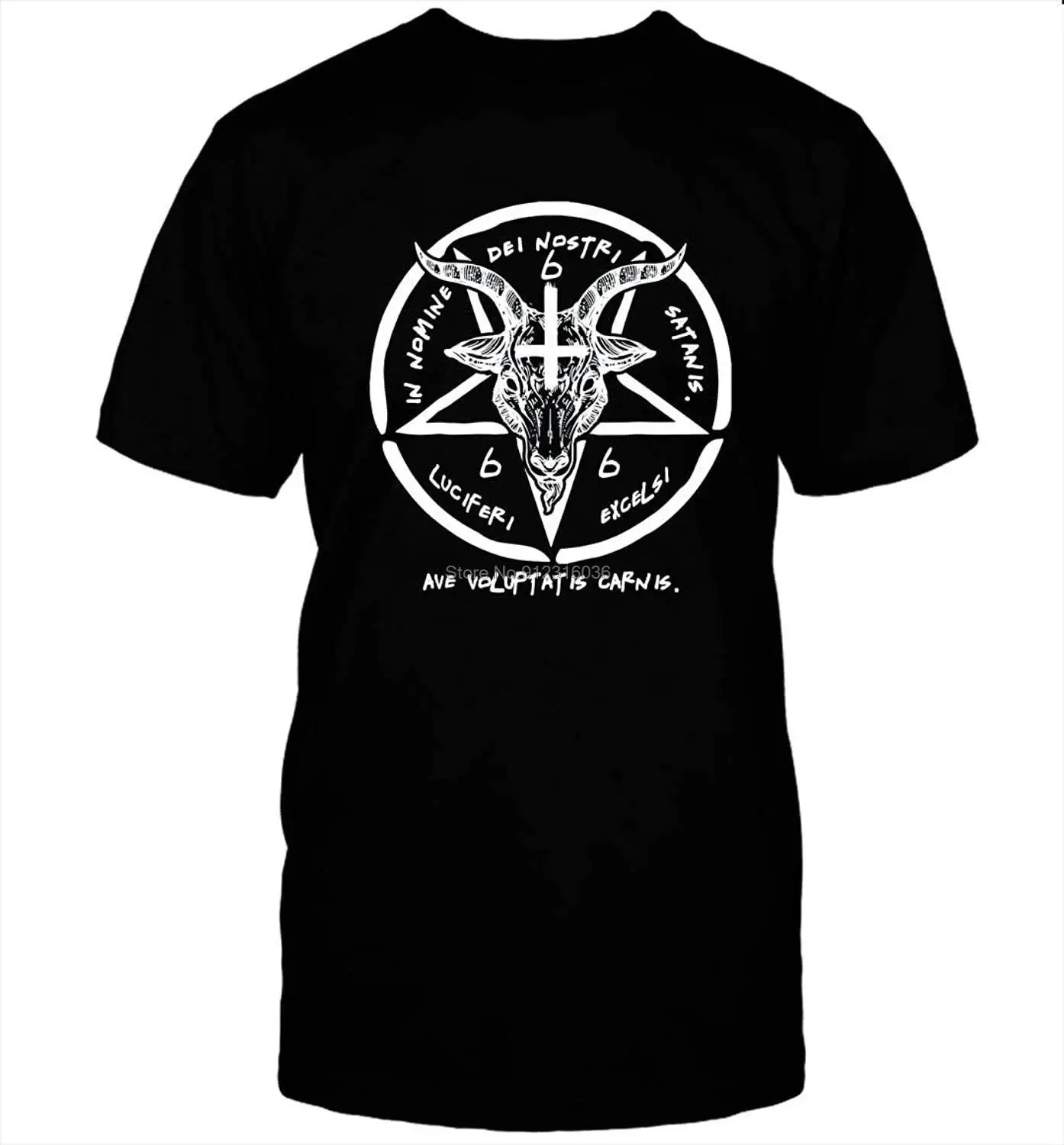 

Baphomet Tshirt Sigil of Satan The Goat Head GOD Shirt Hall of The Occult Tshirts LTD t Shirt