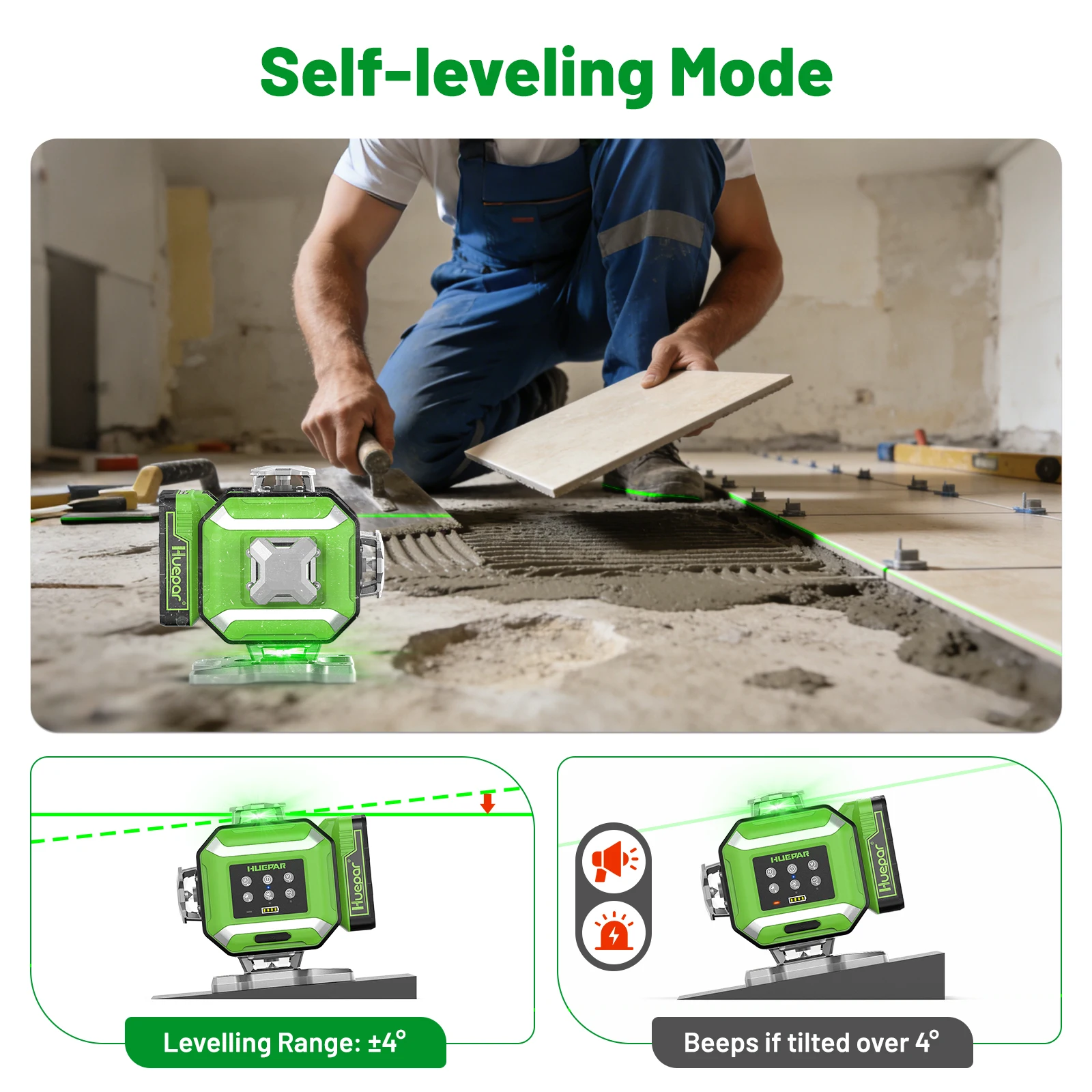 DP04CG-BT 16 Green Lines 4D Self-leveling bluetooth Control Laser Level with Lig