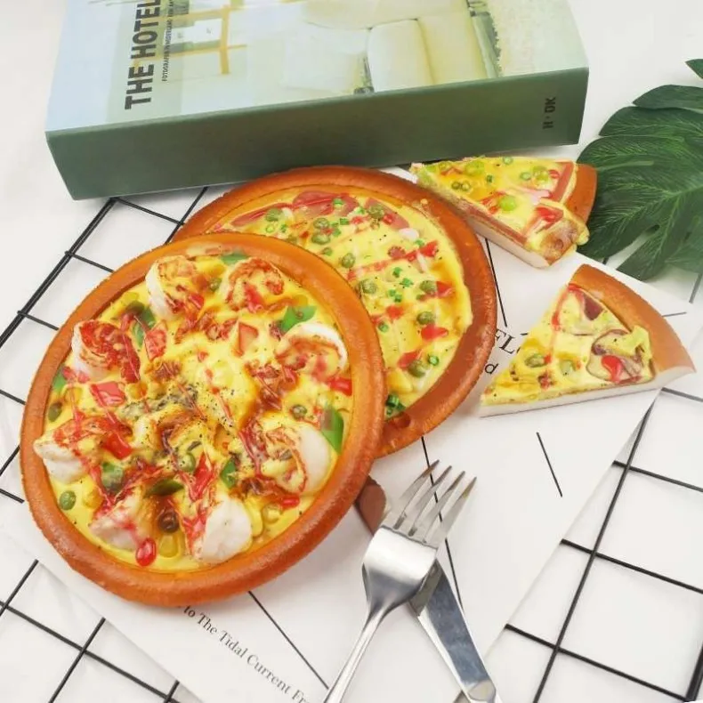 Description Picture 3 of itemArtificial PU Fake Food Model Photography Props Simulation Pizza Restaurant Kitchen Home Decoration Sausage Shrimp Meat Pasty