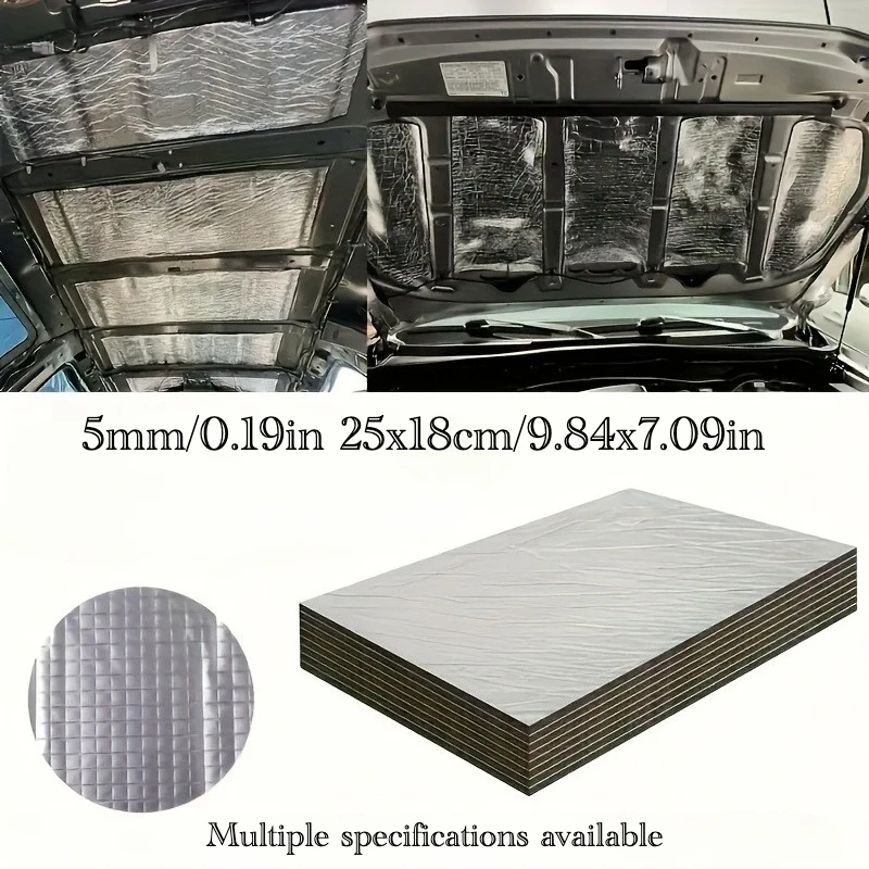 5MM 10/20/30pcs Car Soundproof Insulation Panels Self-Adhesive Heat & Noise Insulation Barriers for Doors Engine Roof