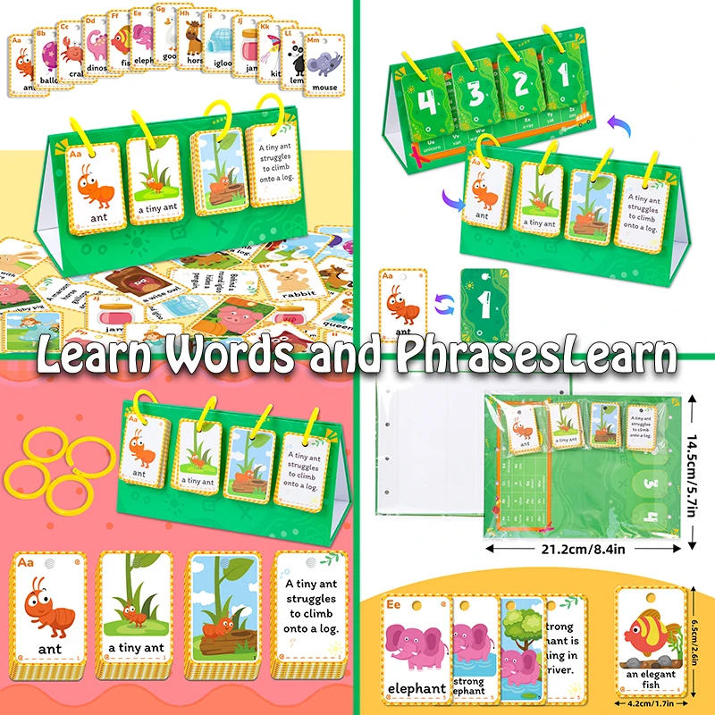 Educational Learning Cards for Kids with Color Shape Animal