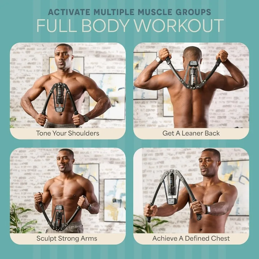 Hydraulic Power Chest Expander and Arm Twister Trainer Exerciser with Adjustable 22440lb Resistance and Smart Rep Counter Ideal