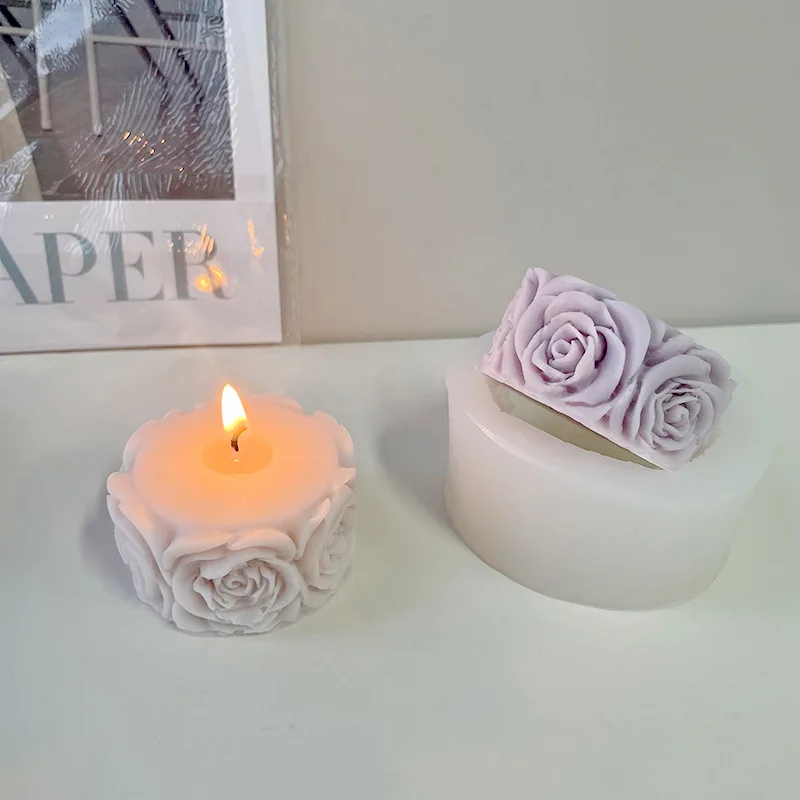

Flower Shape Candle Gypsum Silicone Mold Round Square Style Handmade Soap Epoxy Resin Mold DIY Crafts Gift Desktop Decoration