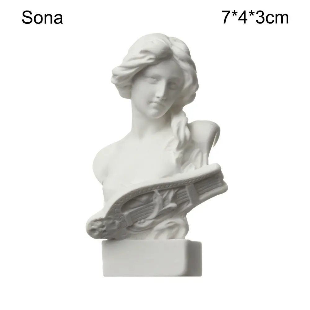 Mini Greek Mythology Celebrity Bust Sculpture - Decorative Gypsum Figurine for Drawing and Home Decor