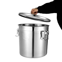 BYMAOCAR 33L Stainless Steel Airtight Canister Kitchen Storage Bucket Dry Food Container 2