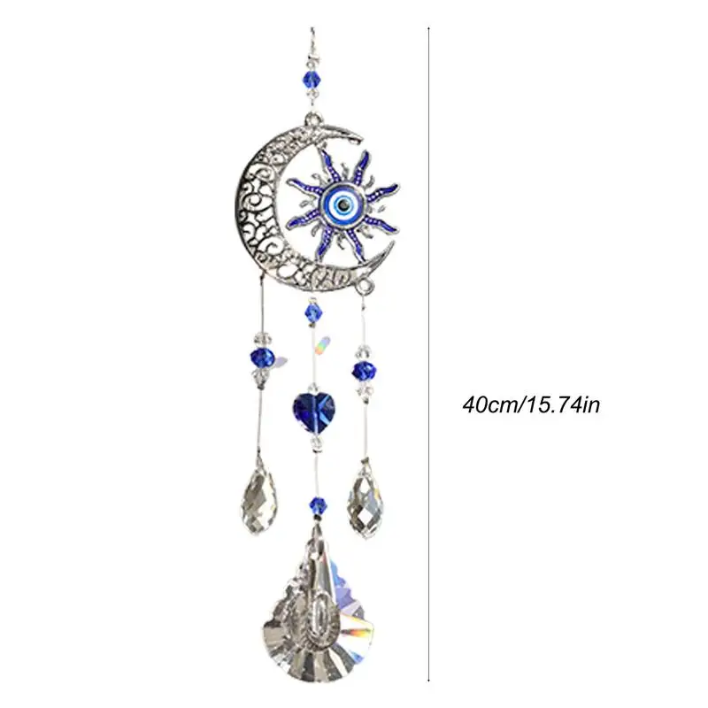 Aesthetic Evil Eye Sun Catcher Window Rainbow Art Ornament Flower Shape Rainbow Art Ornament Crystal Prism Decor For Garden Tree