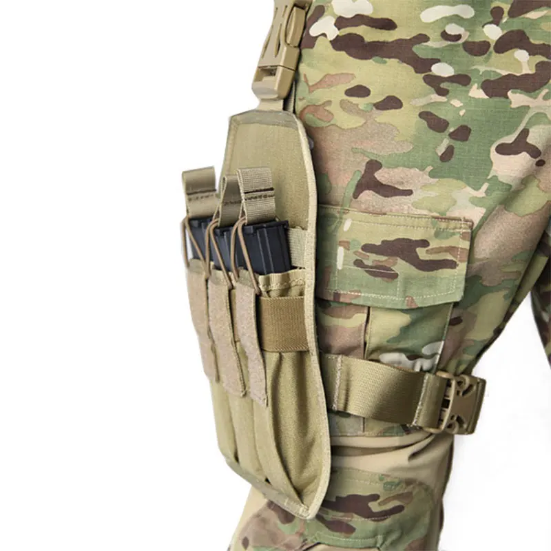 에머슨기어 MP7 트리플 레그 맥 파우치, 전술 허벅지 탄창 가방, 사냥 버클 클립, MP5 / KRISS 용 에머슨 거치대 캐리어