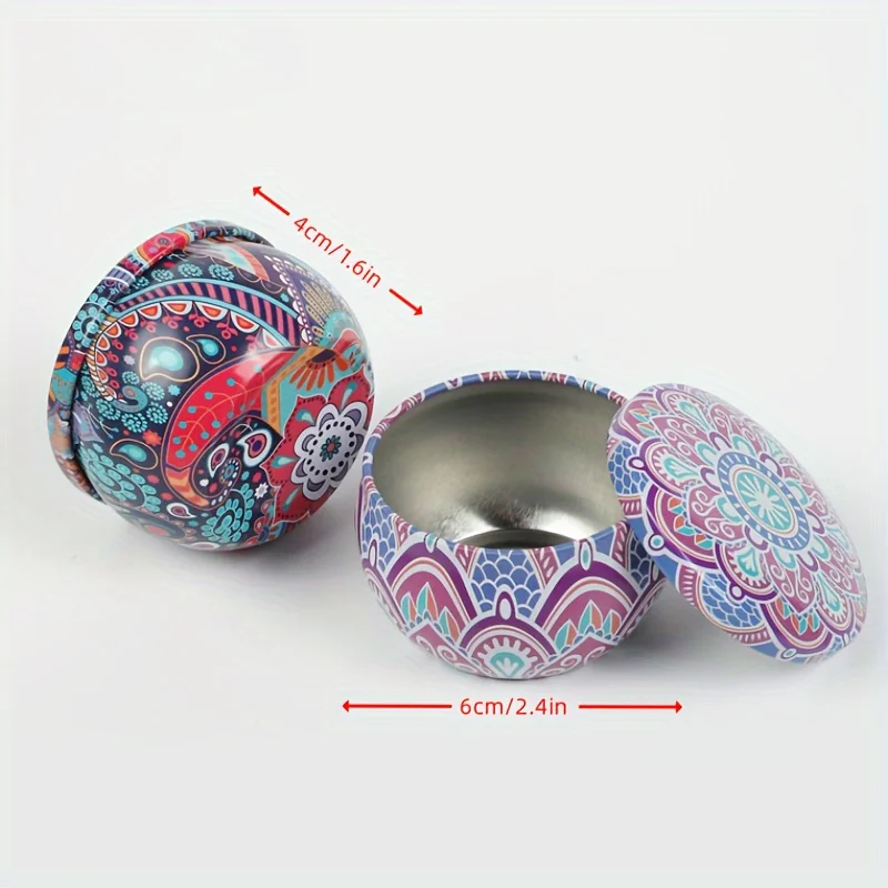 12pcs Floral Printed Candle Tins With Secure Lids For Creative Candle Making