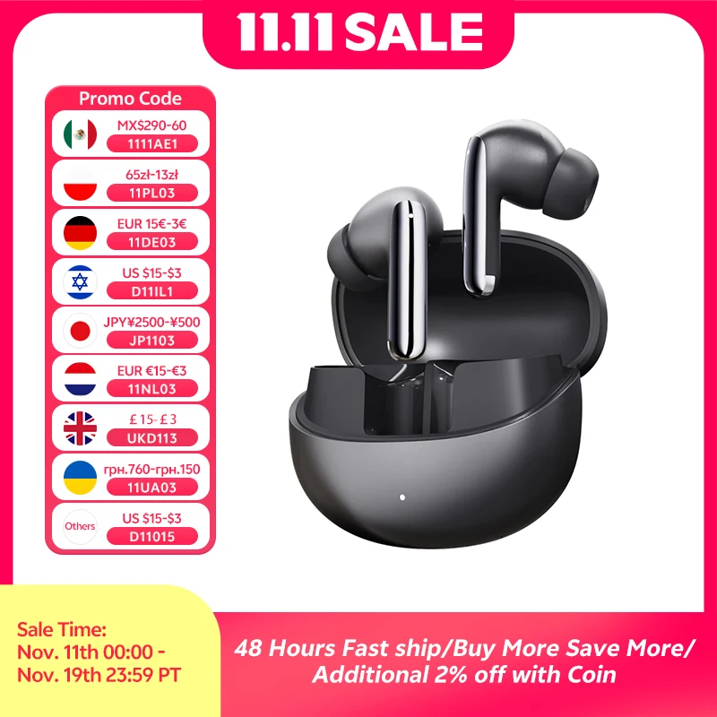 QCY MeloBuds Pro ANC słuchawki Bluetooth 5.3 za $27.31 / ~102zł