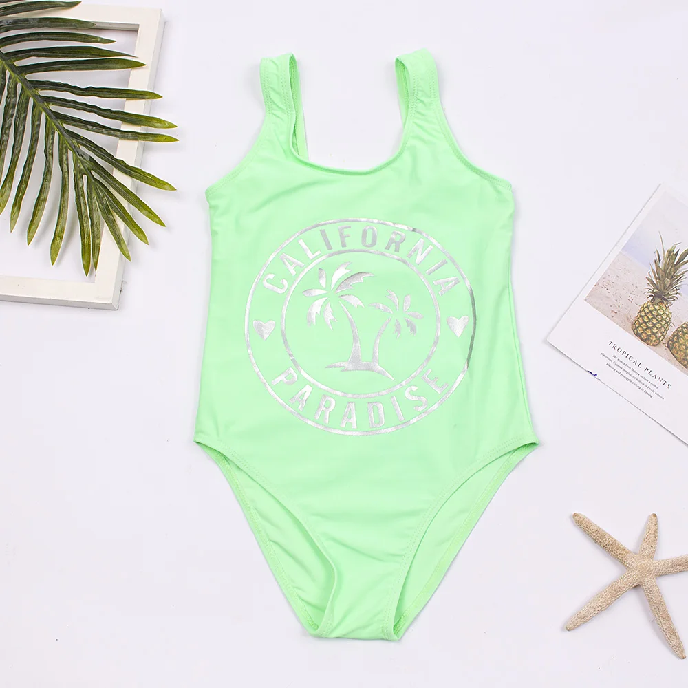 Kids Girls Swimsuit Swimwear Print Children Swimming Suit 5-14 Years Baby Monokini Bathing Suit
