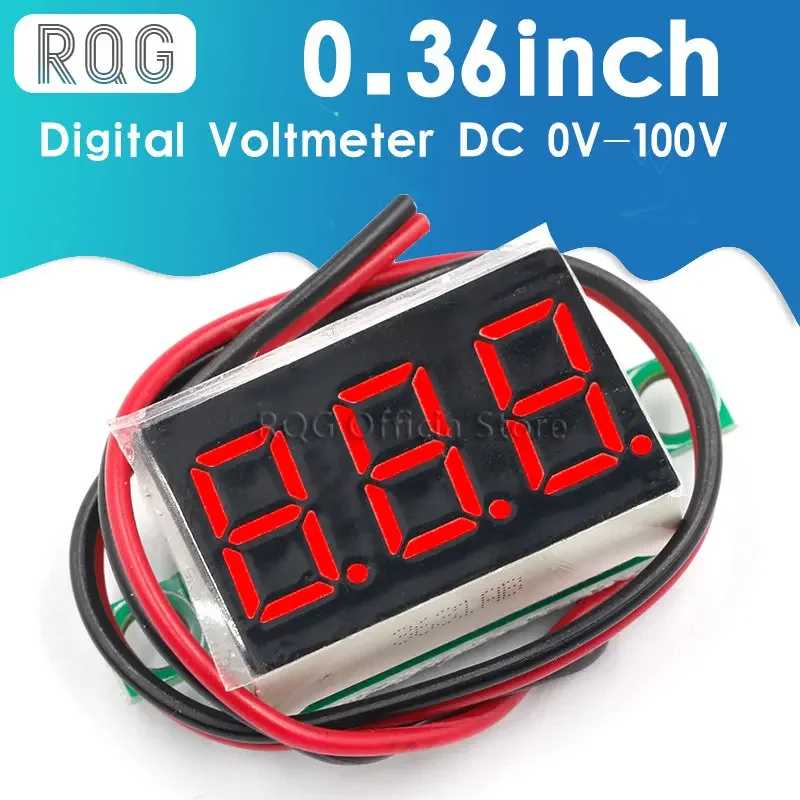 Digital Voltmeter 0.36 Inch 0.36" Digital Voltmeter Red Green Blue DC 0V-100V Three Lines 3 digit Voltage Panel Meter Display led Color