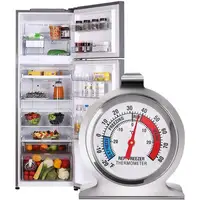 2 Pack Refrigerator Thermometer, -30~30°C/-20~80°F, Classic Fridge Analog Thermometer Large Dial With Red Indicator Thermometer 2