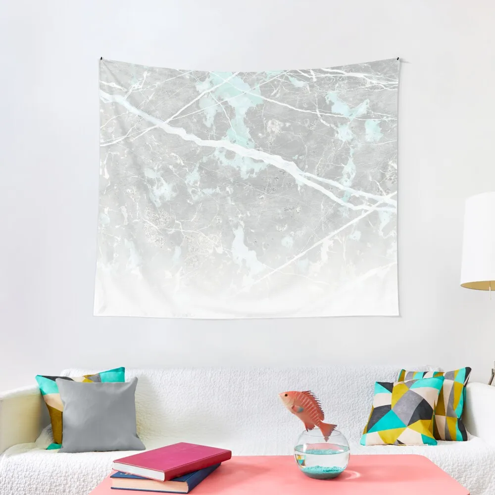 

Pastel Teal & Grey Marble - Ombre Tapestry Wall Coverings House Decorations Aesthetic Room Decorations Tapestry