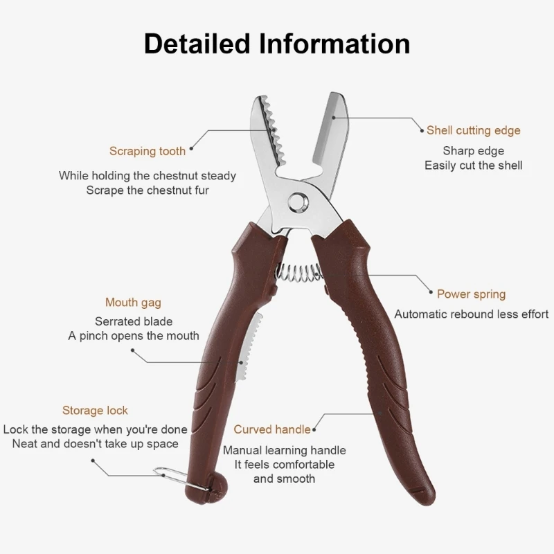 Chestnut Shelling Scissors Multipurpose Nut and Chestnut Peeling Shears Nut Scissors for Cooking Experts Professional 2
