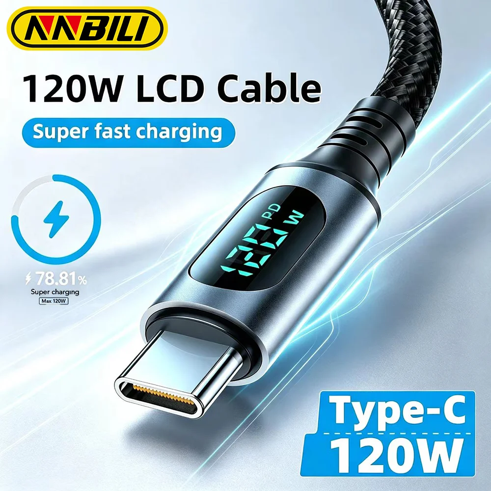 สายชาร์จ USB-C ถึง USB-A ชาร์จเร็ว 120W