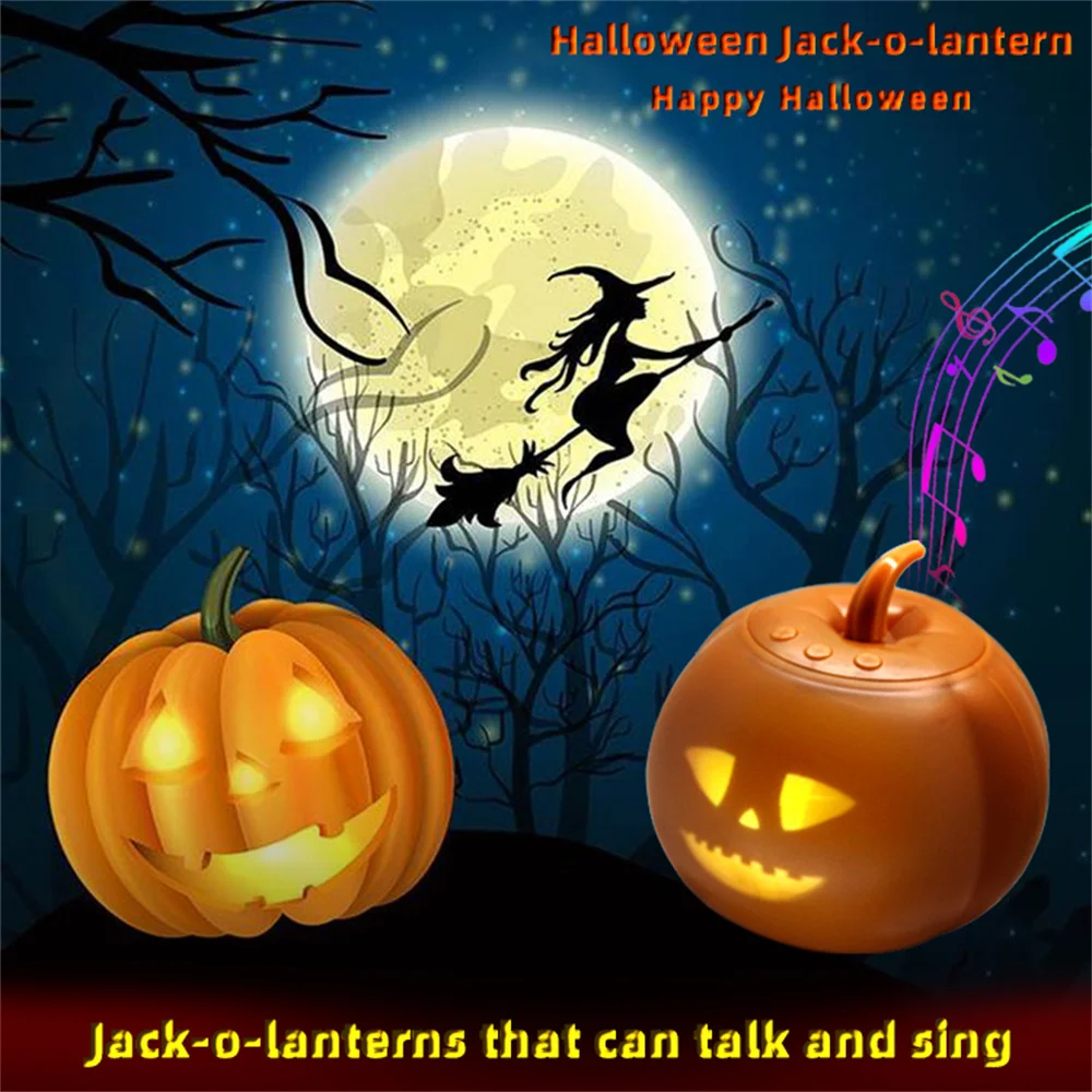 Halloween Pumpkin Projection Light Talking Singing Animated For Home