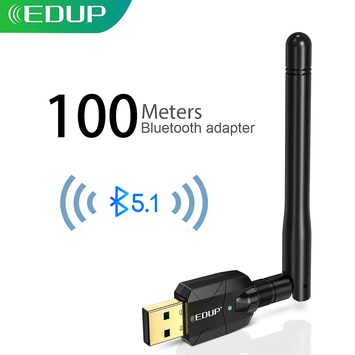 

EDUP USB Bluetooth 5.1 USB Wireless Bluetooth Dongle Portable Bluetooth Connector Audio Music Receiver Transmitter For Computer