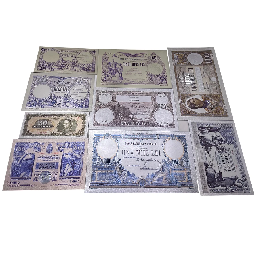 Romanian Gold Silver Banknote 1-1000 Lei For Gifts Collection