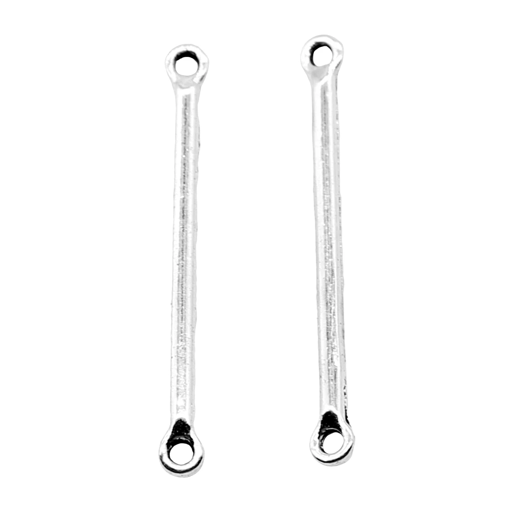 WYSIWYG 40pcs 2x24mm 커넥터 매력 커넥터 골동품 실버 색상 쥬얼리 만들기 DIY 쥬얼리 액세서리 만들기
