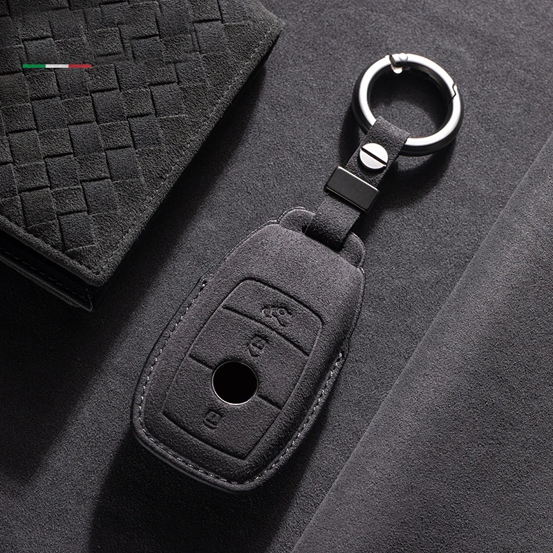 

Alcantara Car Key Case Cover Shell Fob For Mercedes Benz A C E S Class W204 W205 W212 W213 W176 GLC CLA AMG W177 Car Accessories