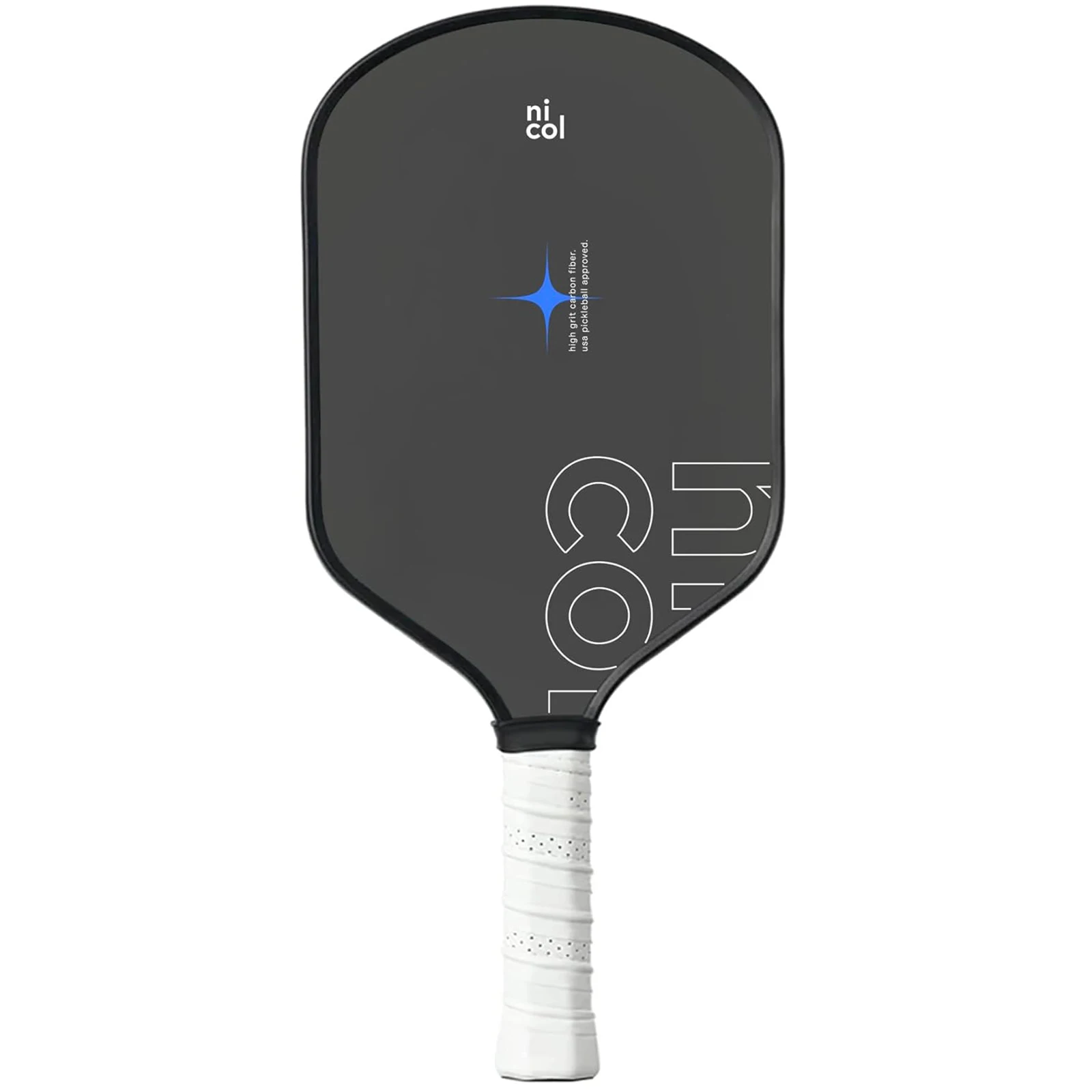 Nicol P-One Pickleball Paddle Carbon Fiber USAPA Approved Elongated Handle Paddle Face Upgraded Non-Slip Grip No Gift Box