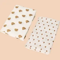 2Pc Cotton Muslin Blankets Baby Receiving Blanket for Newborn Muslin Swaddle Wrap Bedding Infant Bath Towel Baby Items 2