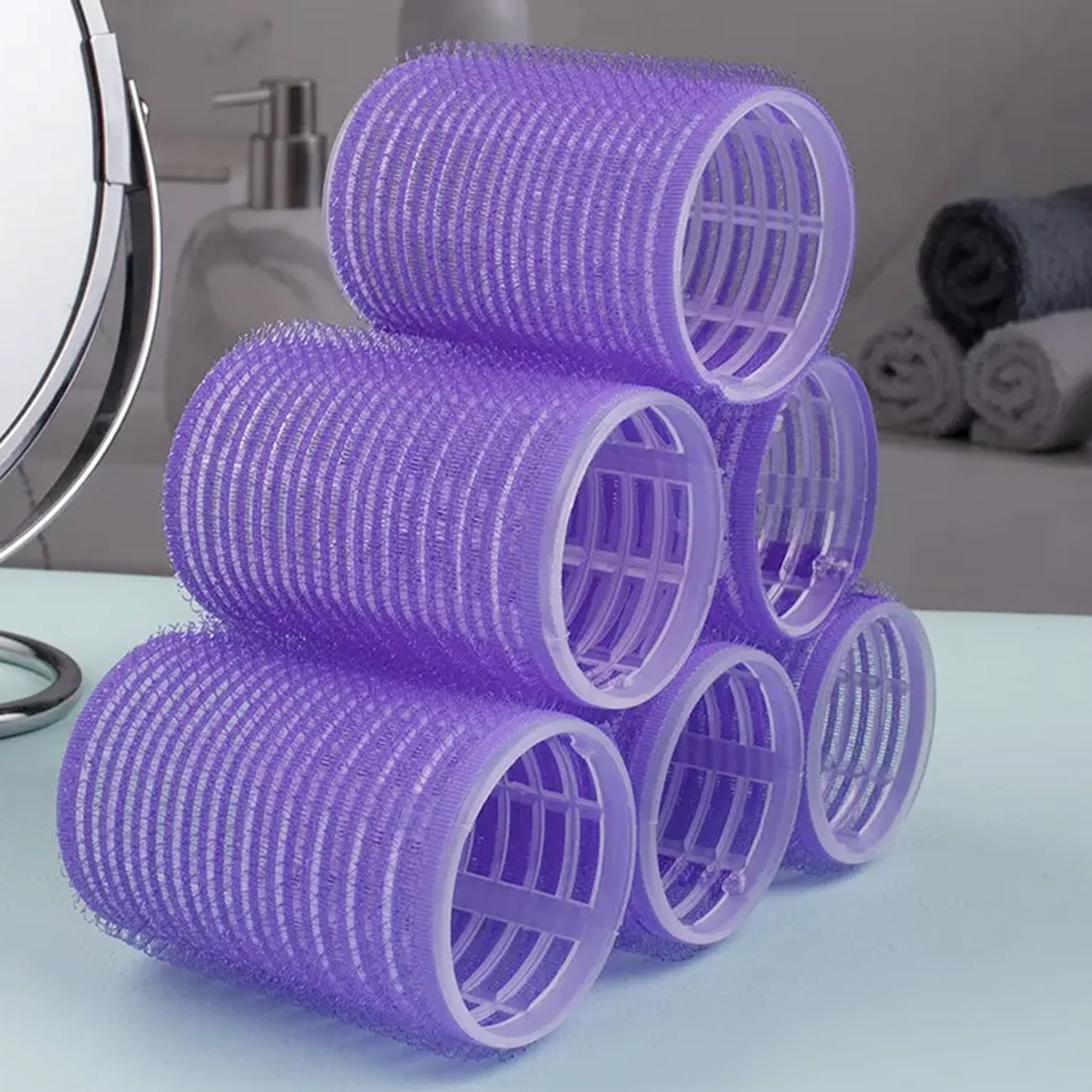 Self-Grip Hair Rollers Heatless Hair Curlers No Heat Bangs Volume Self-adhesive Hook Curlers DIY Styling Tool 1bag